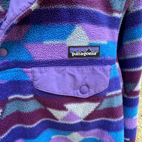 Patagonia Synchilla Snap-T Purple Aztec Pullover W-Small Pre-Owned - Picture 4 of 6